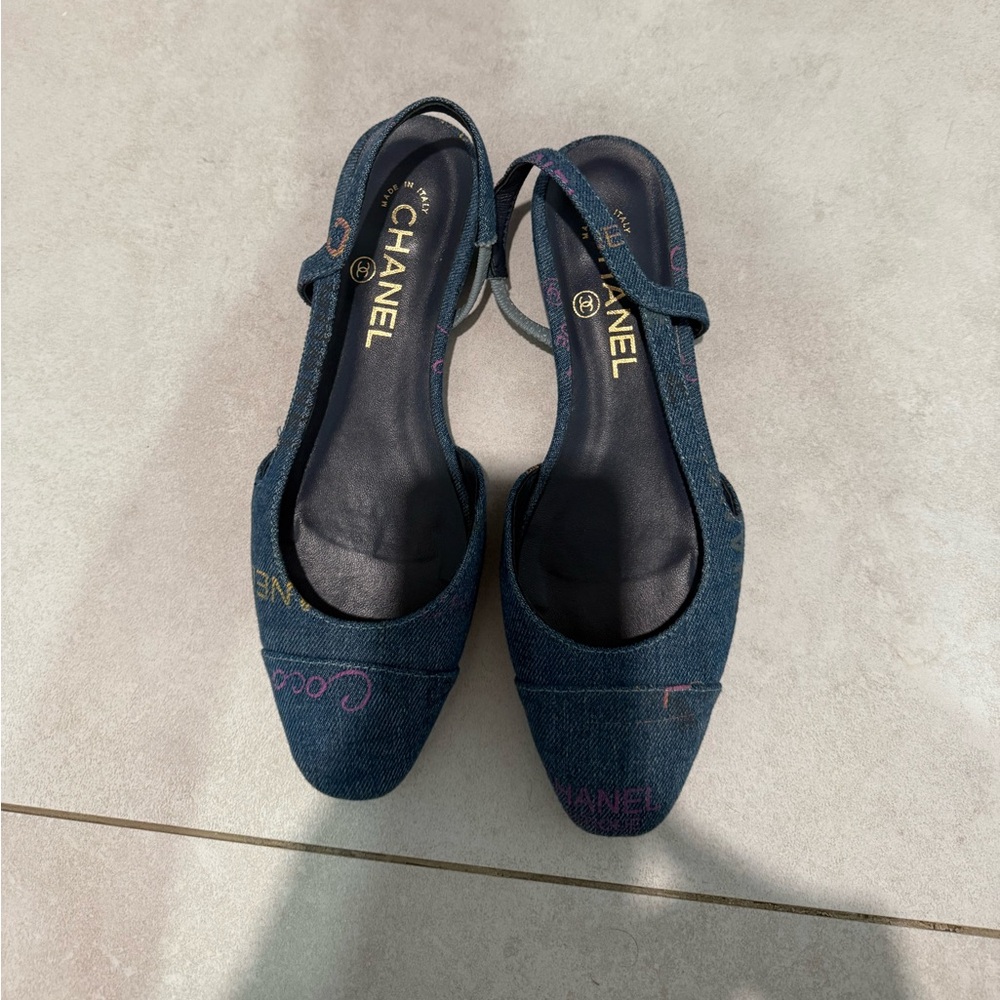 CC Denim Slingback Flats